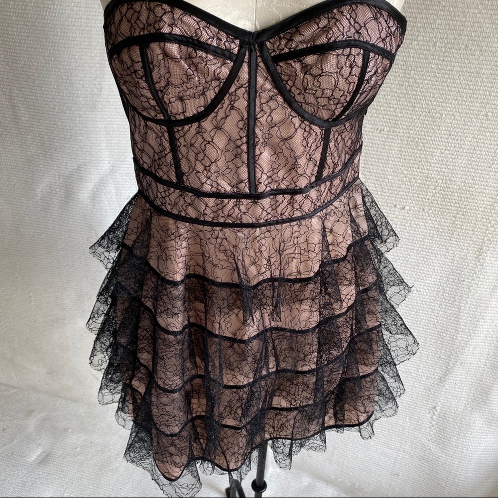 Jill Stuart Lace Corset Bustier Party Dress Black - Picture 6 of 8